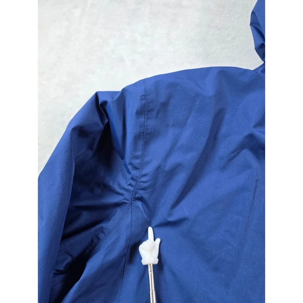 REI Co-op Rain Jacket Mens L Blue Nylon Hooded Waterproof Windbreaker Packable